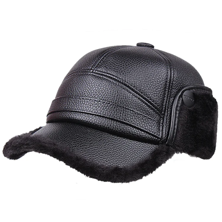 2023Winter Middle-aged Dad Cap Baseball Caps for Men Outdoor Windproof Ear Caps Thickened Bomber Winter Hat Mens Hat