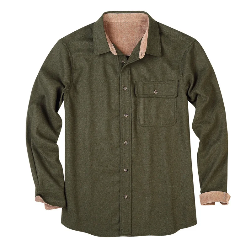 Men's Long-sleeved Shirts Autumn and Winter Flannel Shirt Top