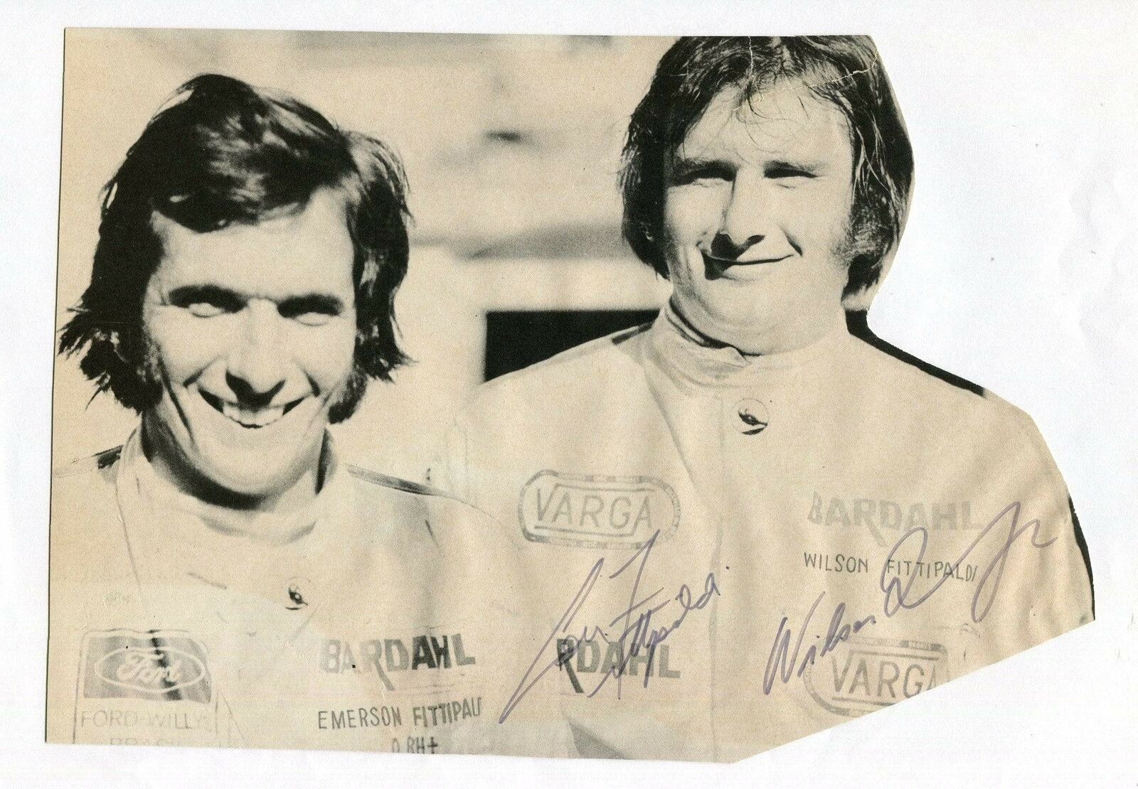 Emerson & Wilson Fittipaldi BRAZILIAN FORMULA ONE autograph, signed Photo Poster painting