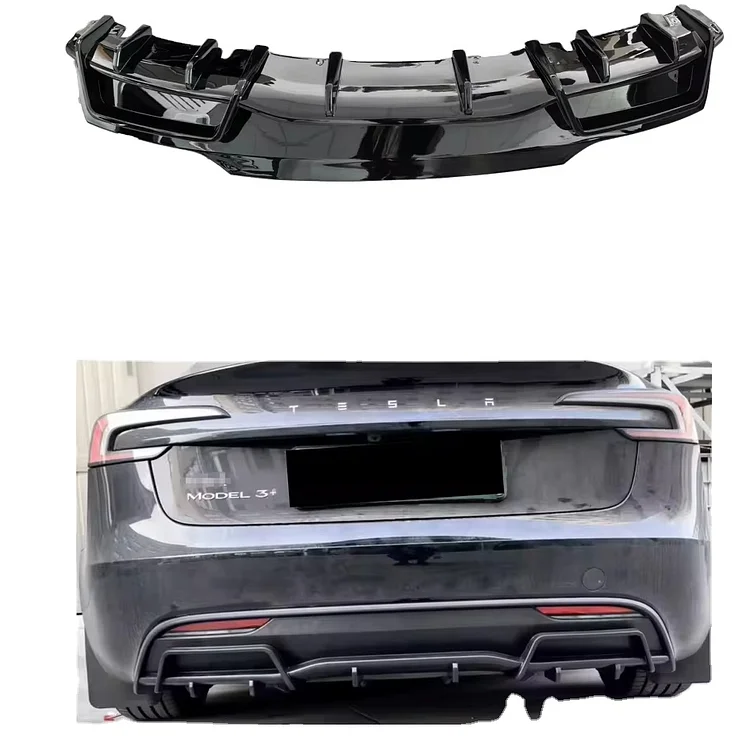 Tesla Model 3 Performance Track Style ABS Front Bumper Lower Lip Side Skirts Rocker Panel & Rear Wing Spoiler Full Body Kit ITN Auto