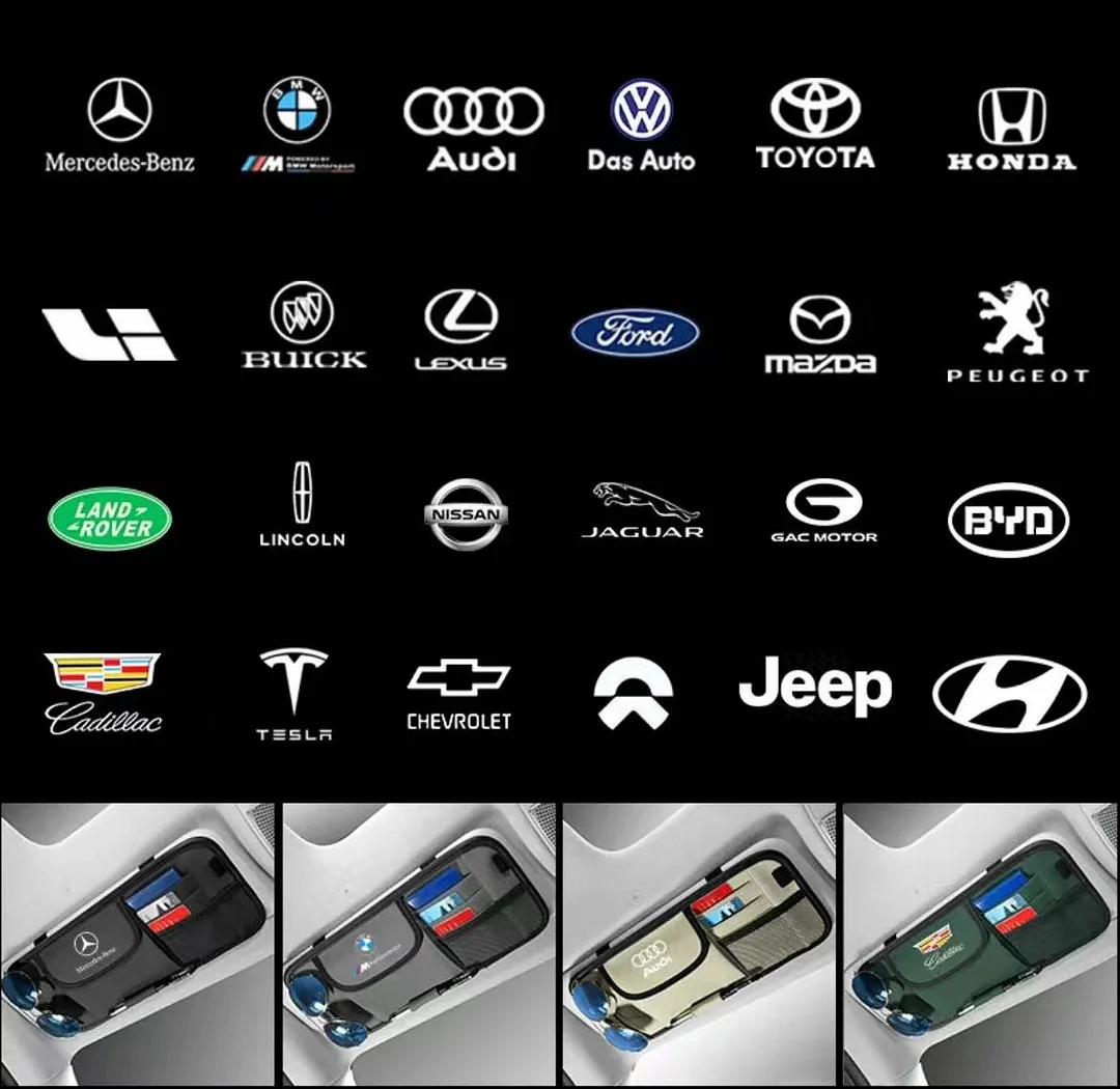 Car Supplies Sunvisor Storage Car Glasses Clip Bag