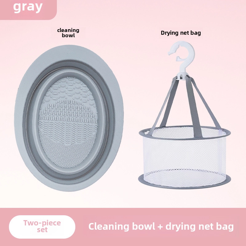 Factory Makeup Brush Cleaner Washing And Drying Integrated Three-piece Set Washing Bowl Powder Puff Air Cushion Beauty Egg Cleaner