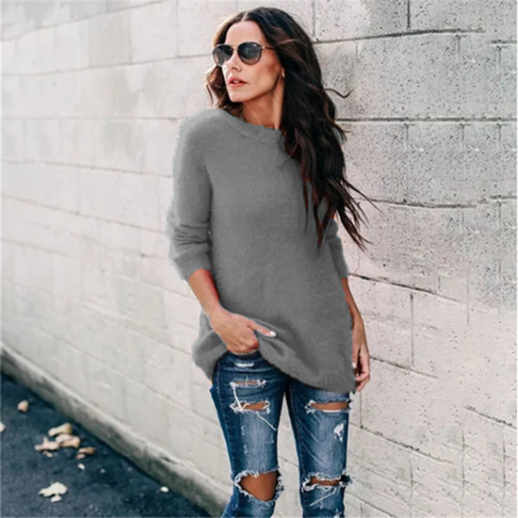 Uveng Uveng 2024 New Fast Selling Burst Knitted Shirt Splicing Tset-Head Sweater Woman