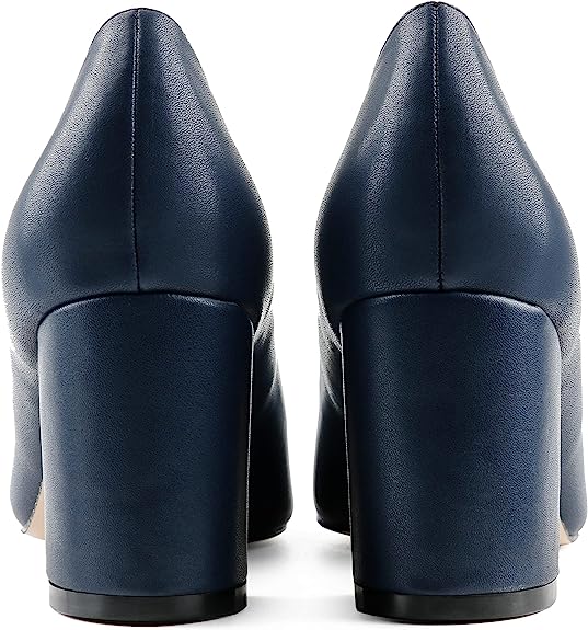 6.5cm /2.55 inch Chunky Heels Comfortable Middle Block Matte Pumps