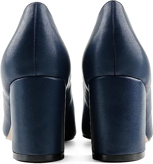 6.5cm /2.55 inch Chunky Heels Comfortable Middle Block Matte Pumps