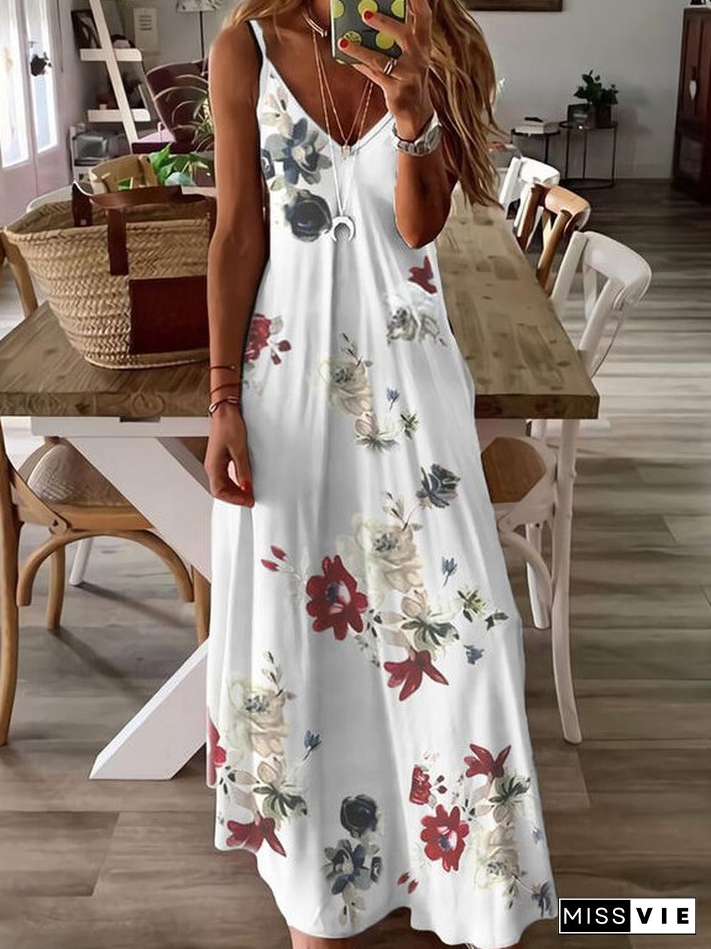 Striped Vintage Sleeveless Cotton-Blend Dresses