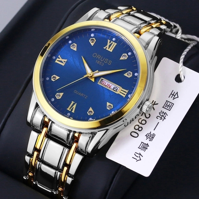 Casual Solid Color Single Folding Buckle Quartz Men’s Watches