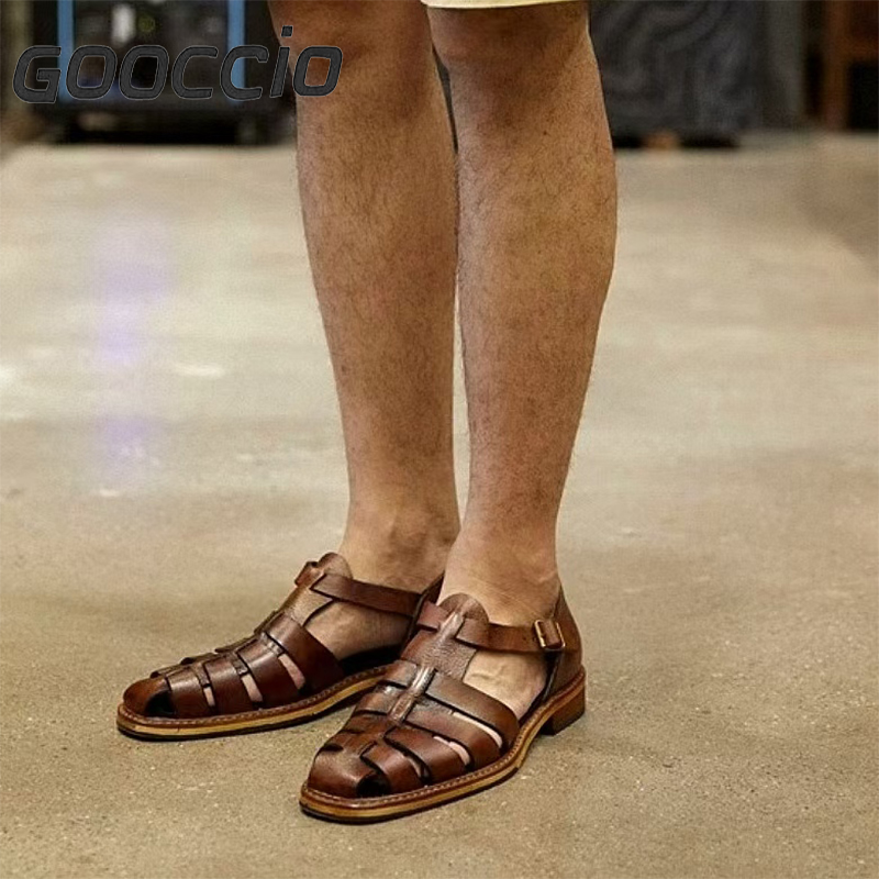 GZ180 Prenium Cowhide Dress Sandals For Men GOOCCIO   
