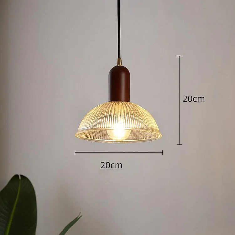 Country Glass Bamboo Wood Pendant Lighting Bowl Vintage Pendant Lighting - Appledas