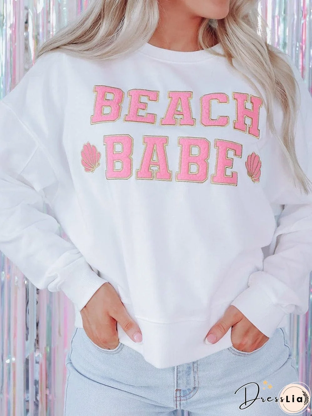 White Southern Belle Graphic Pullover Sweatshirt
