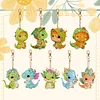 9PCS Diamond Painting Double Sided Forest Dinosaur Keyring for Adult Kid Handbag Decor