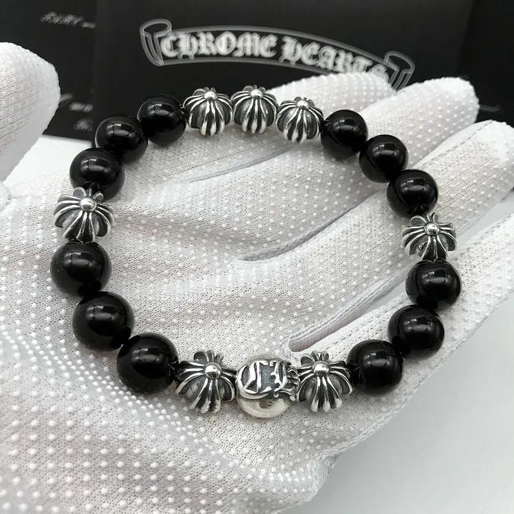 Chrome Heart Bracelet Obsidian Bracelet