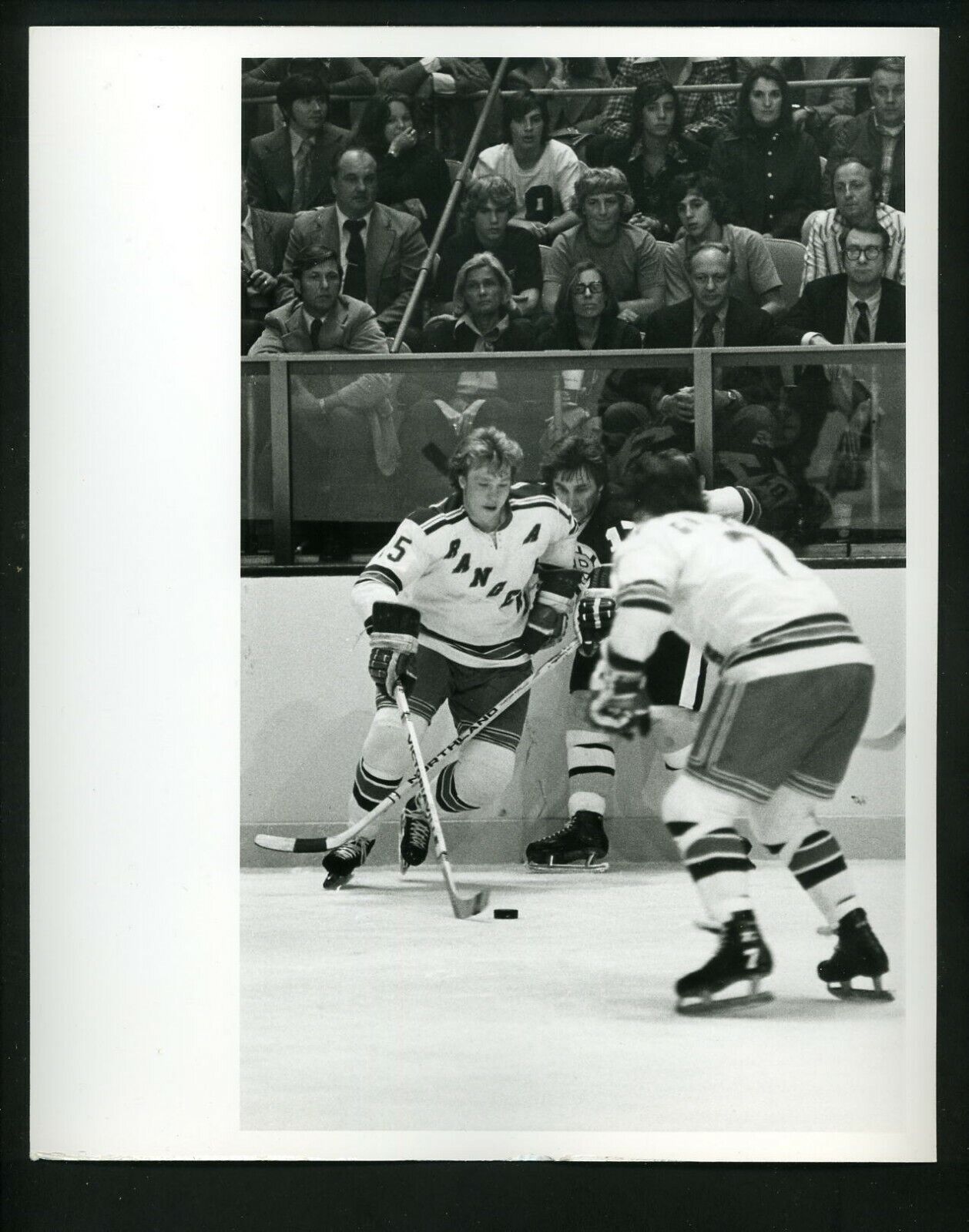 John Bednarski Lot of TWO circa 1975 Press Original Photo Poster painting New York Rangers