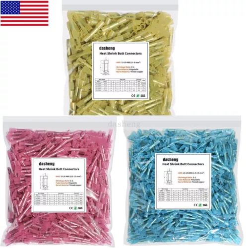 pornhint Pornhint 400/200x Waterproof Heat Shrink Butt Wire Splice Crimp Connectors Terminals Kit New