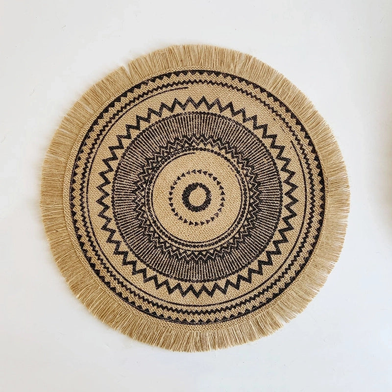Retro Flower Jute Placemat