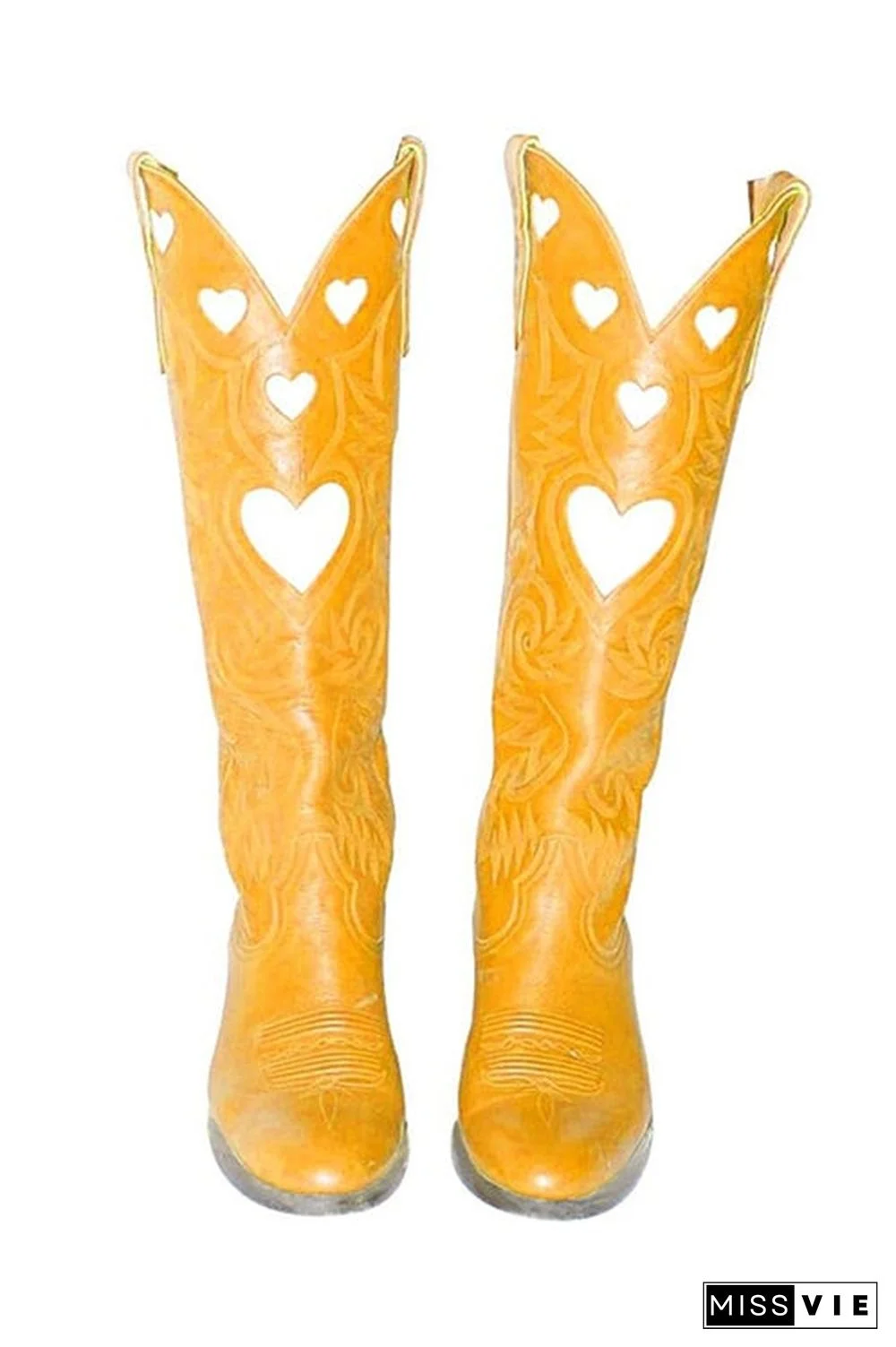 Heart Slip On Cowgirl Boots