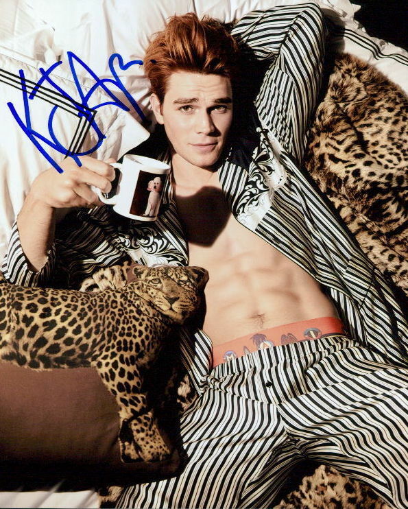 Kj Apa signed 8x10 Photo Poster painting shirtless