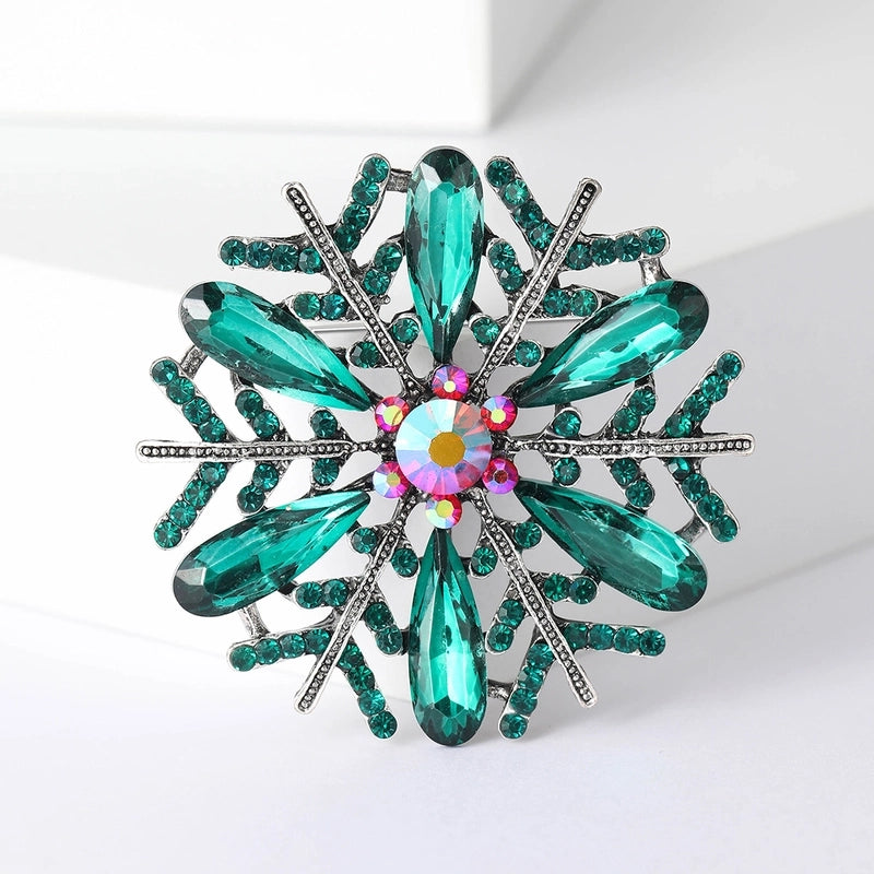 Elegant Pin Snowflake Alloy Inlay Rhinestones Women’s Brooches