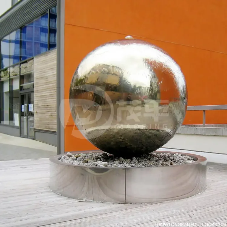 Stainless Steel Spheres Water Features Water fountain balls for garden