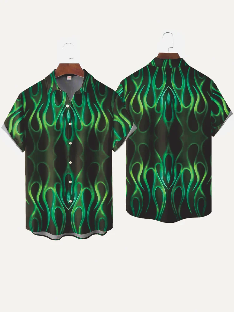 新作CHALLENGER23SS FLAME LEAF SHIRTS-