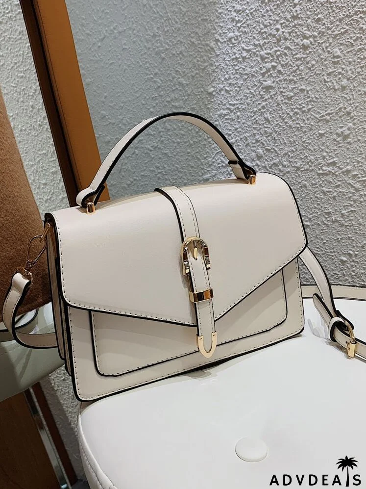Buckle Detail Flap Square Bag