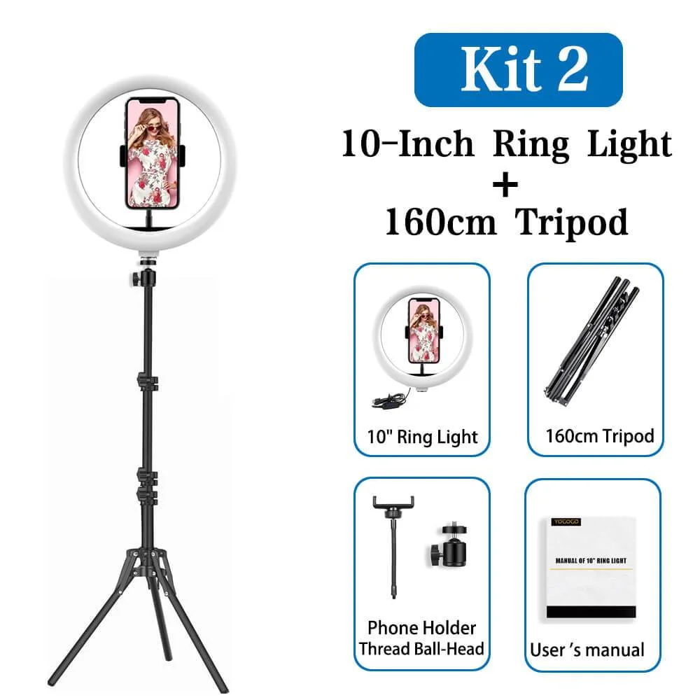 10“Professional LED Ring Light Kit