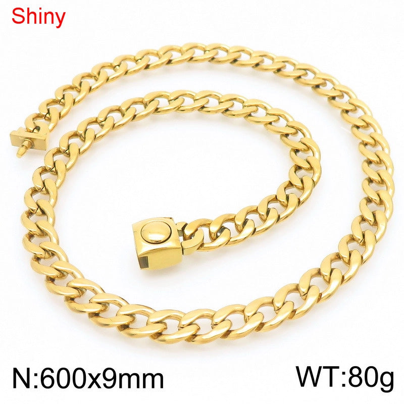 Stainless Steel NK Chain Bracelet Fashion Personality Titanium Steel Figaro Chain Necklace