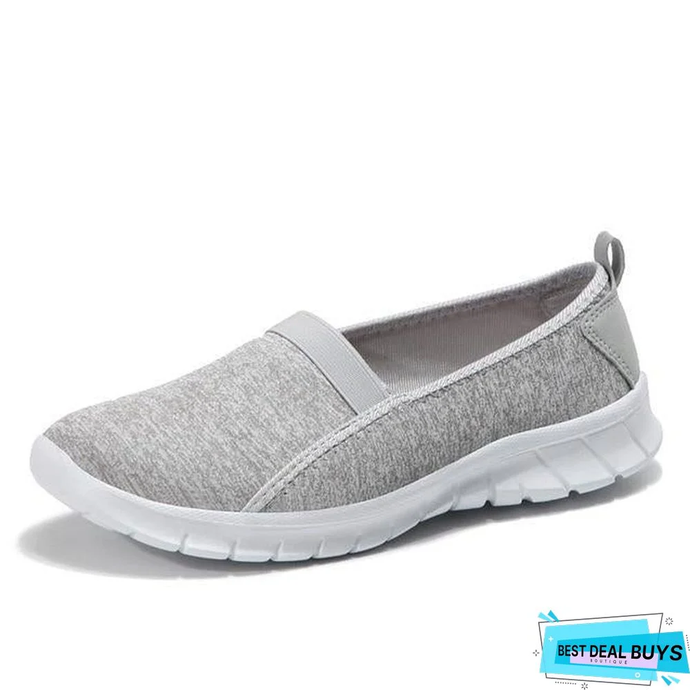 Women Slip On Loafers Plus Size Breathable Mesh Ballet Sneakers Flat Shoes