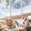 (US Local)6pcs Set Xmas Theme DIY Diamond Painting Coasters Kit with Holder Kit