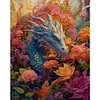 >SALE<Full Embroidery Eco-cotton Thread 11CT Print Flower Dragon Cross Stitch 50x60cm