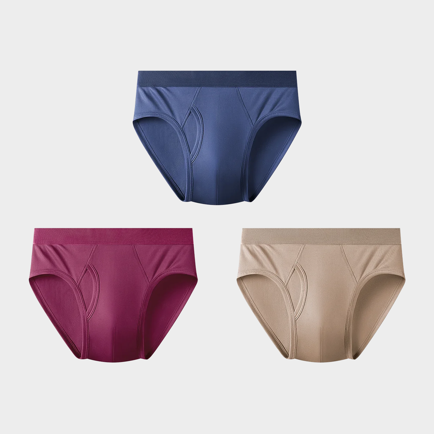 Men's 100% Silk Briefs Underwear Mid Waist 3-Pack REAL SILK LIFE