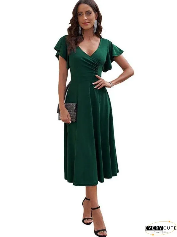 Party Dress with Flutter Sleeves