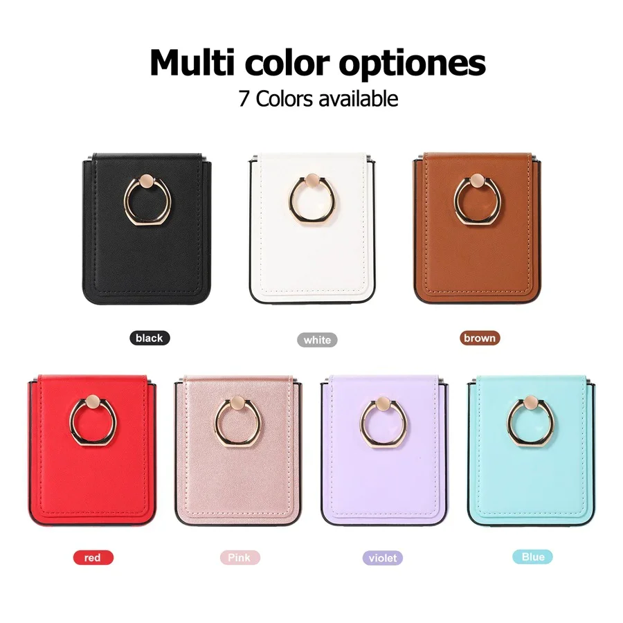 Suitable For Samsung Z Flip 3/Z Flip 4 Folding Solid Color Ring Folding Screen Phone Case
