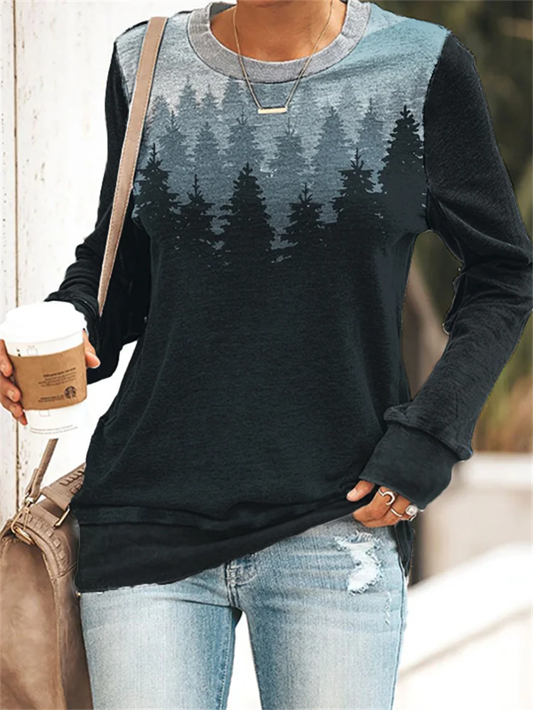 Forest Lanscape Gradient Art Sweatshirt