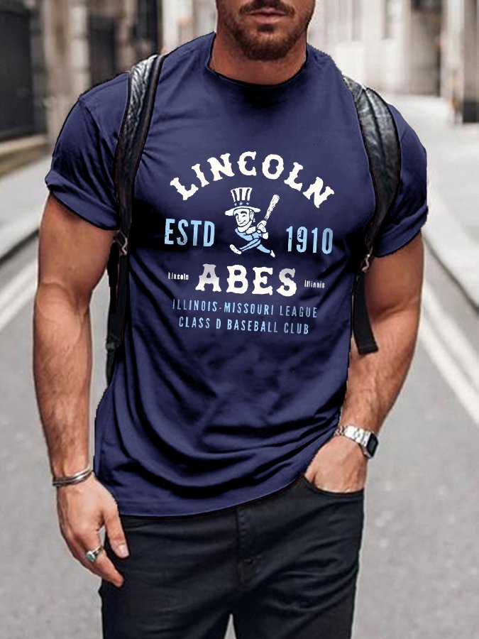 Men&#039;s Vintage Lincoln Abes Print T-Shirt