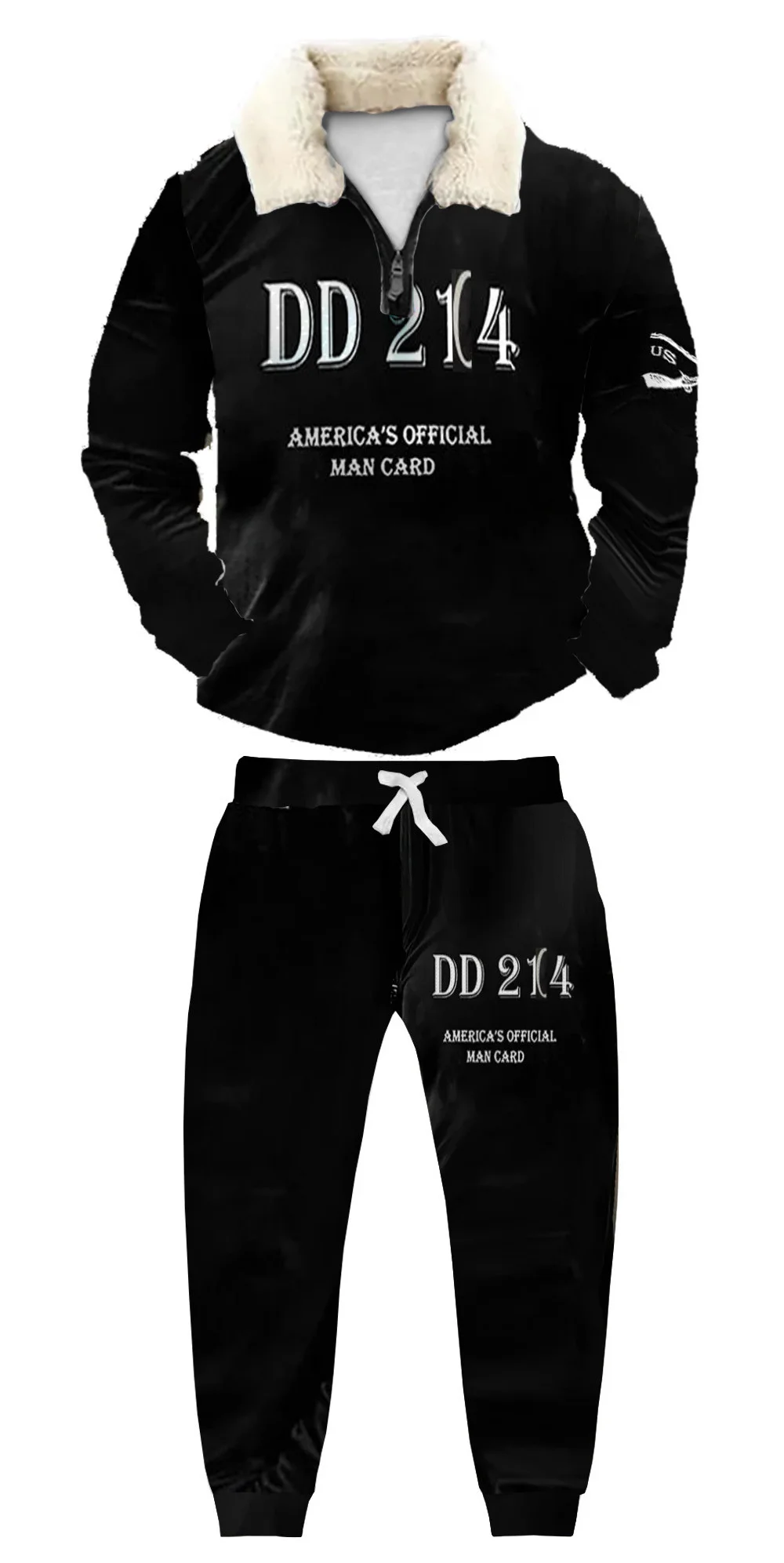 Fashion1/4 Zip Stand Fleece Collar Thick Sweatshirt & Sweatpant c7b7 2788