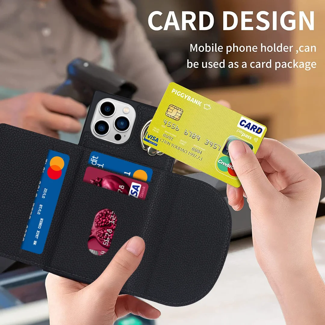 Suitable For Apple Litchi Magnetic Ring Leather Case