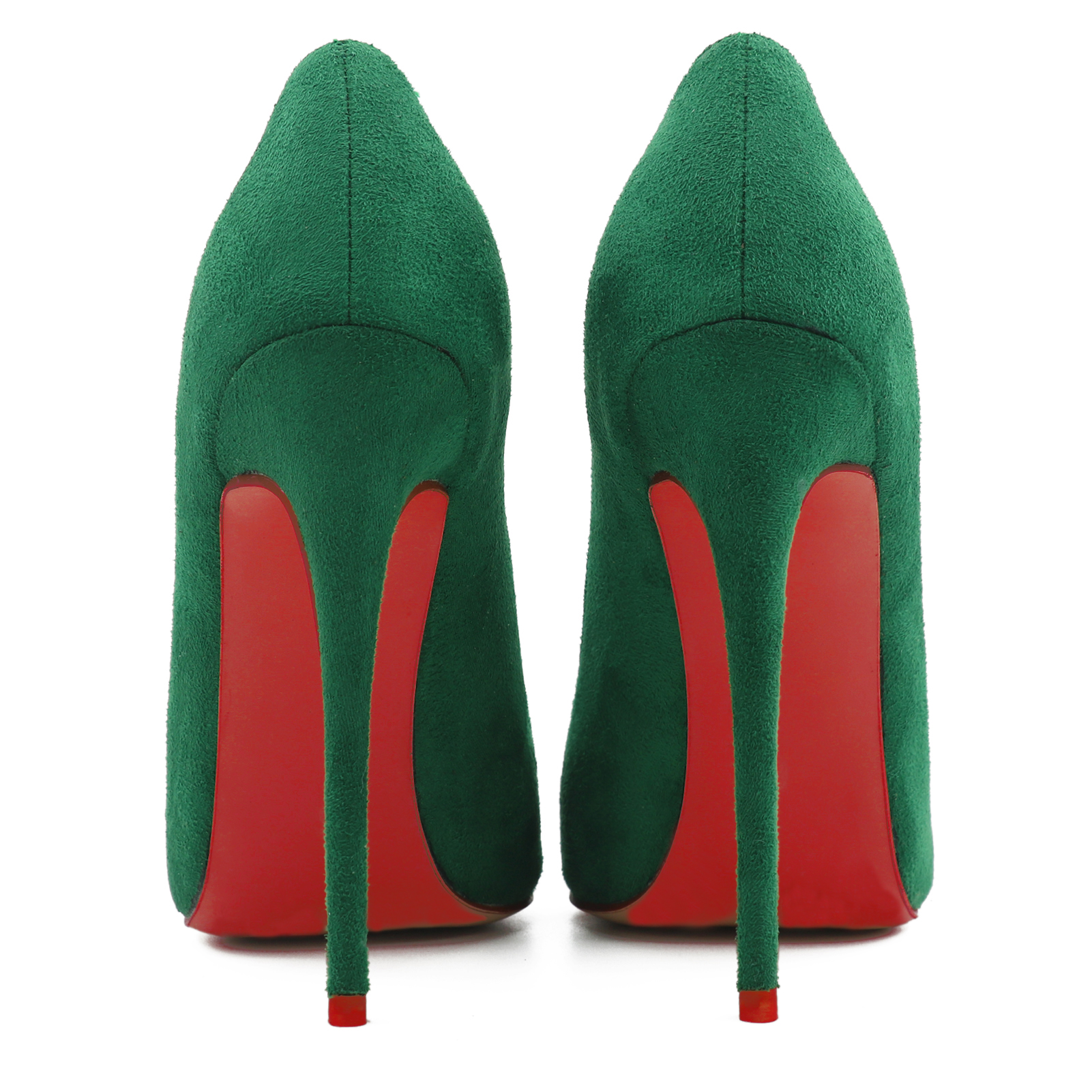 120mm Red Bottom Women's Party Wedding Heels Pumps Suede-MERUMOTE