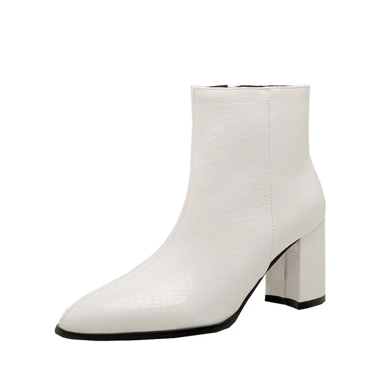 Tanguoant Tanguoant Size Boots Pointed Thick Heel Women's Boots High Heel Ankle Boots C76-3