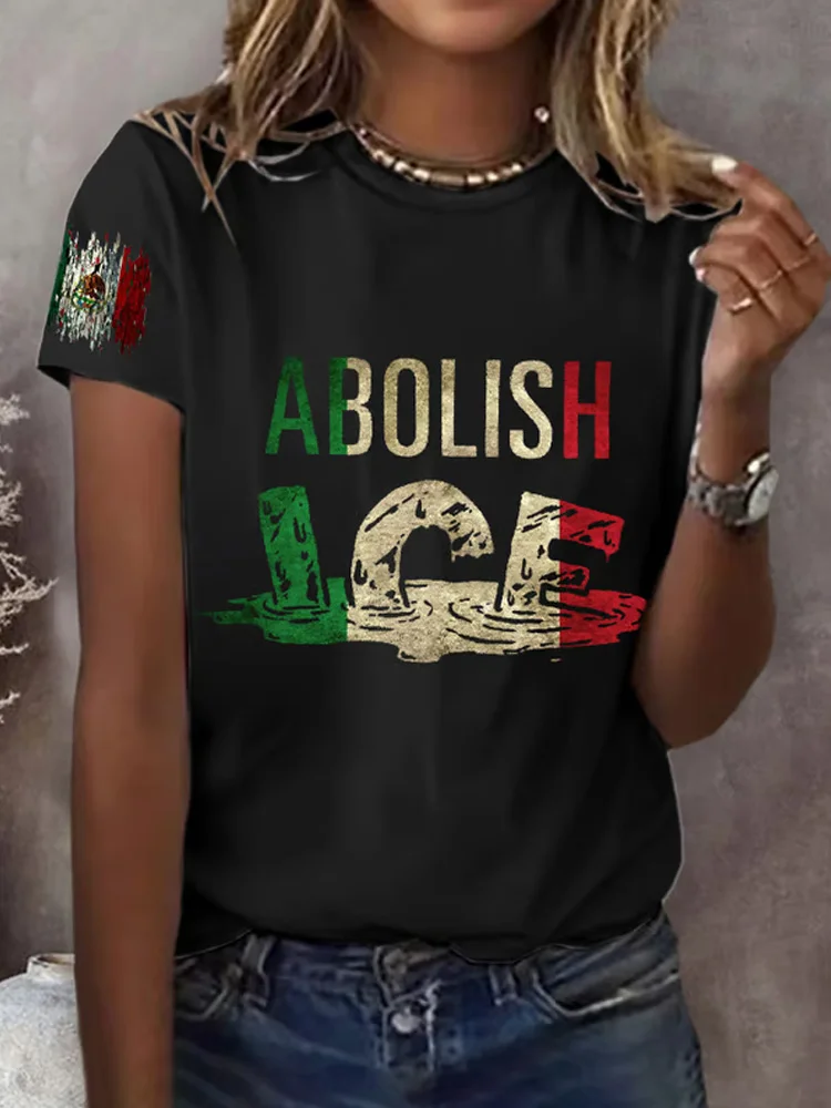 Women's Abolish Ice Print Crew Neck T-shirt