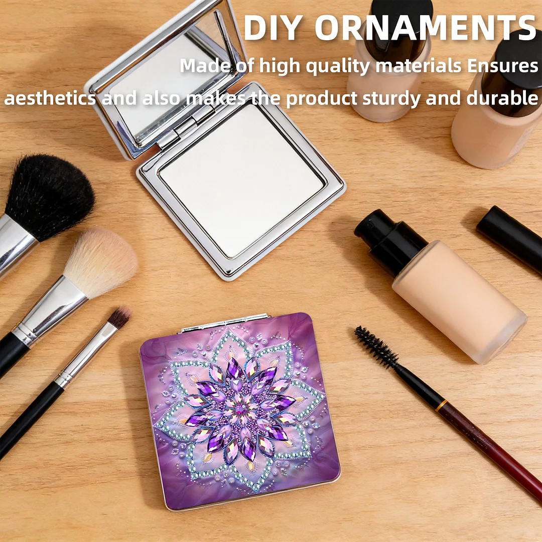 Mandala DIY Special Shaped Diamond Painting Compact Mirror Kits Diamond Art Painting Pocket Mirror for Beginners Adults Art Craft Woman Gifts