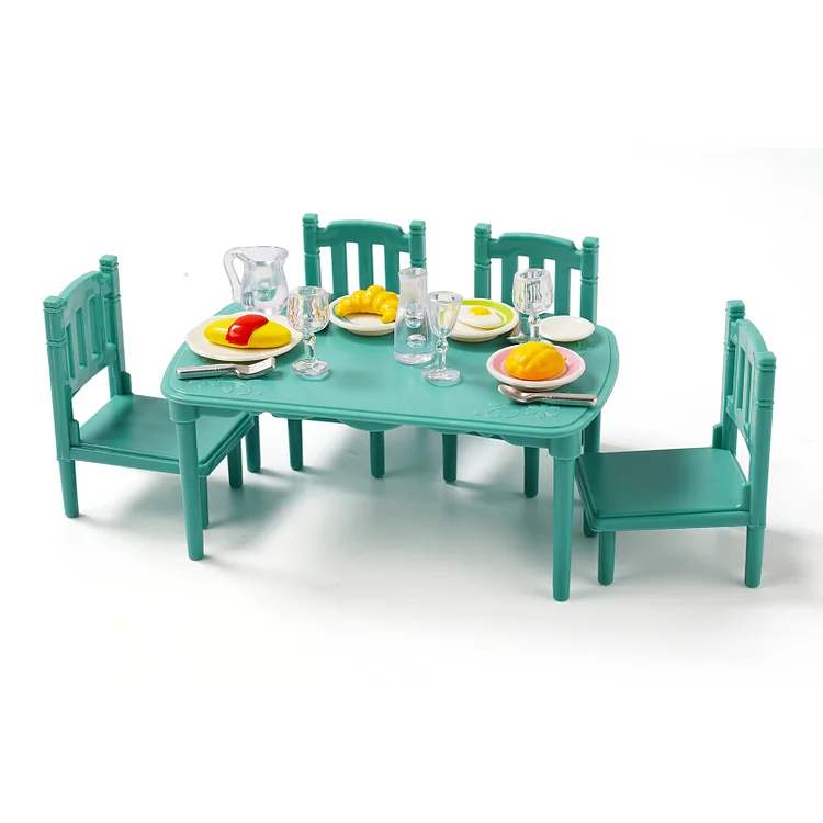 For 3" Mini Baby Doll Simulation Mini Scene Set -Dining Table Series