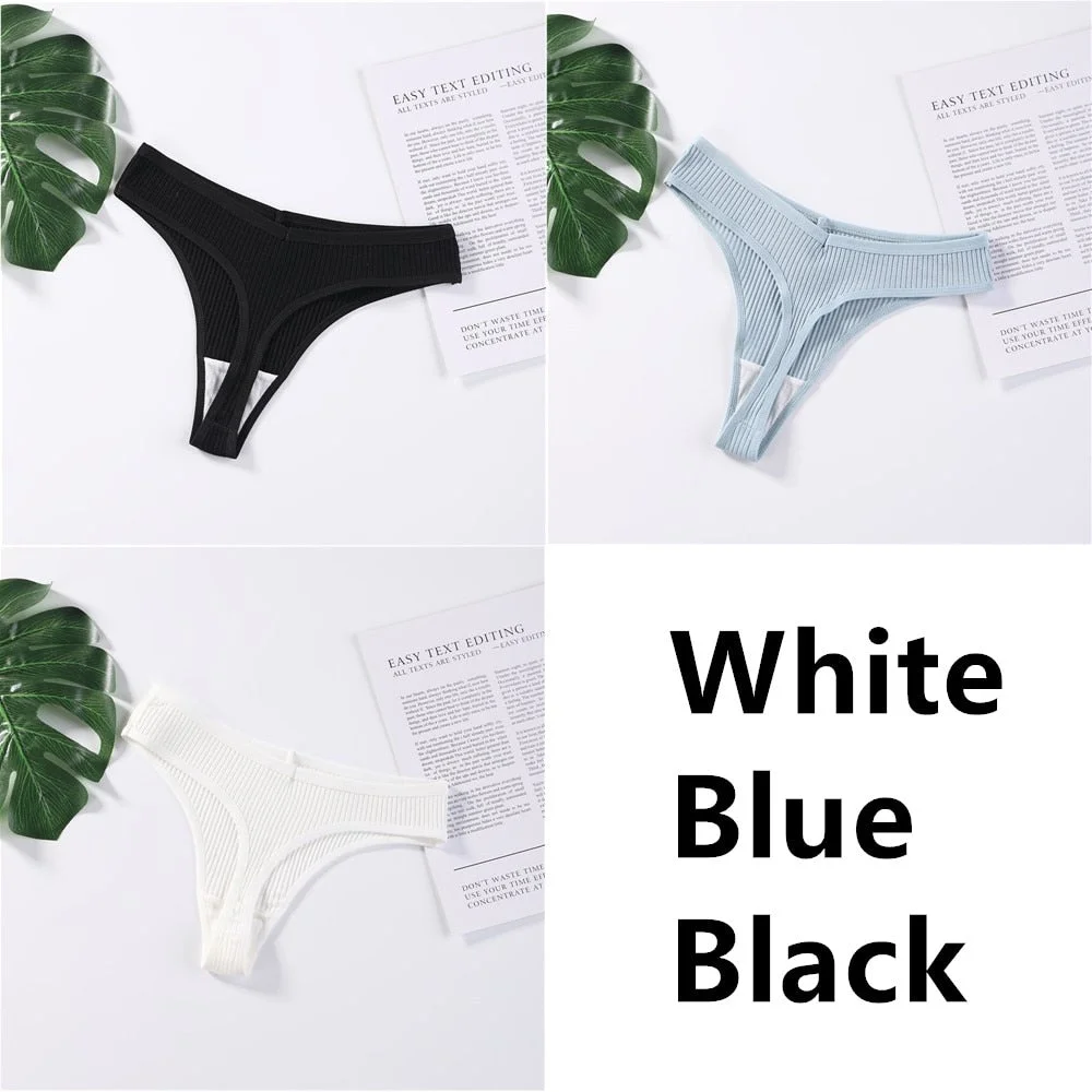 3Pcs/Set Panties G-String Ladies Sexy Panties Ladies Ladies Thong Underwear Low Waist Solid Comfortable Cotton Panties Lingerie