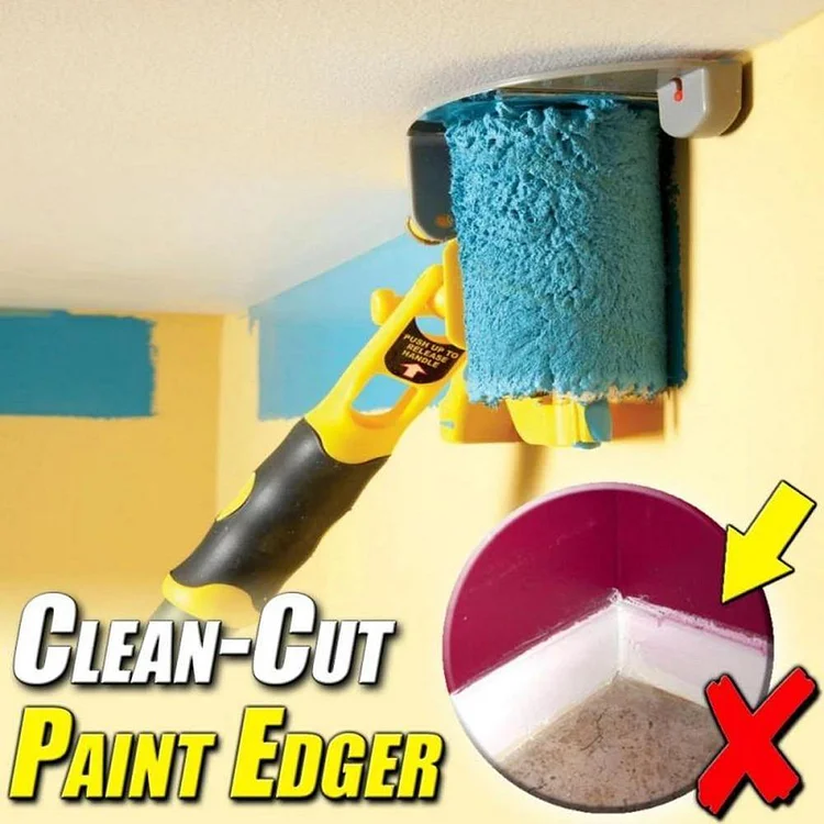 Trimming roller paint brush---"What a life and time saver!!! No tape. totally worth it" — Russ S., EZ™️ Clean Cut Paint Edger Customer