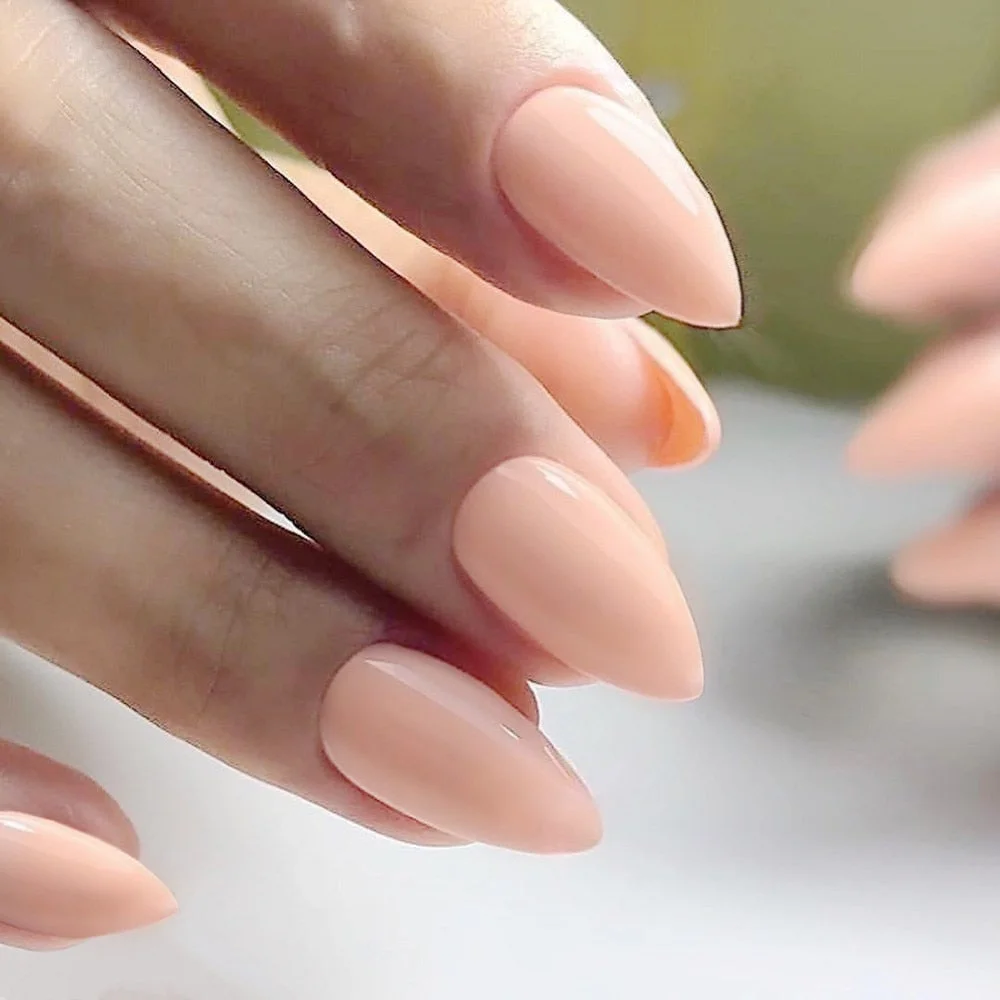 24Pcs Shiny Wine Red Short Stiletto False Nails DIY Press On Fake Nail With Jelly Glue Lady Daily Wear Manicure Tools-Nail Inspo