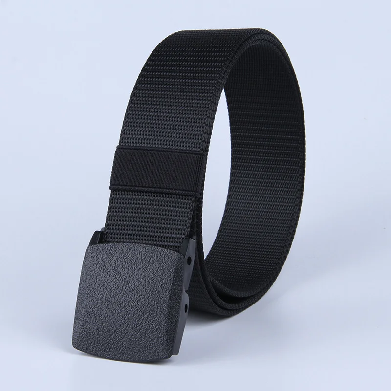 Hypoallergenic belt men's canvas belt tide sports outdoor nylon iron-free metal plastic buckle casual fabric pants belt Techwear Shop