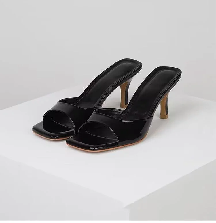 Tanguoant Tanguoant Summer New Women's Shoes Large Size 35-42 High Heel Cool Drag Thin Heel Slippers Women's Shoes