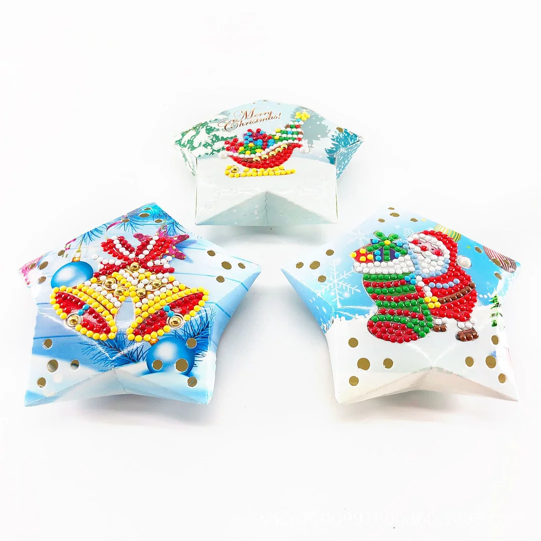 DIY Diamond Painting Christmas Tree LED Hanging Star Lights