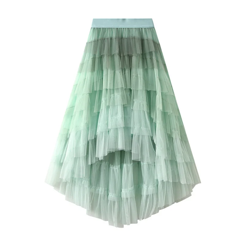 Nigikala Nigikala Cake Skirt High-Rise Mesh Skirt Unkempt Dress 2025 New Ladies Dress Fairy Skirt 1379