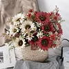 9 Stems Artificial Sunflower Bunch Autumn Home Interior Table Styling Wedding Floral Decor